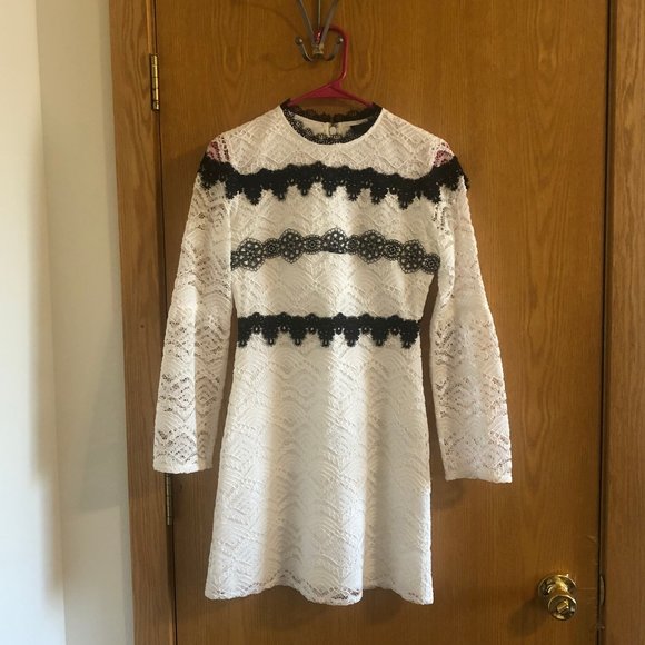 White and Black Lace Dress - Picture 1 of 4